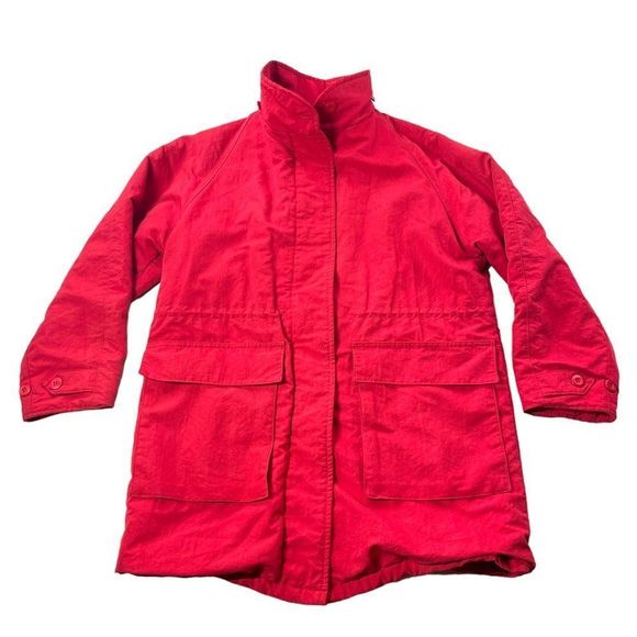 Woolrich Jackets & Blazers - Woolrich Full Zip Coat Womens Medium Red Wool Thinsulate Parka